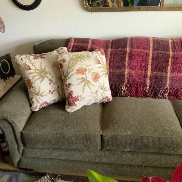 Accent pillows by La-Z-Boy floral on beige background 18” x 18” x 7” - Picture 1 of 6